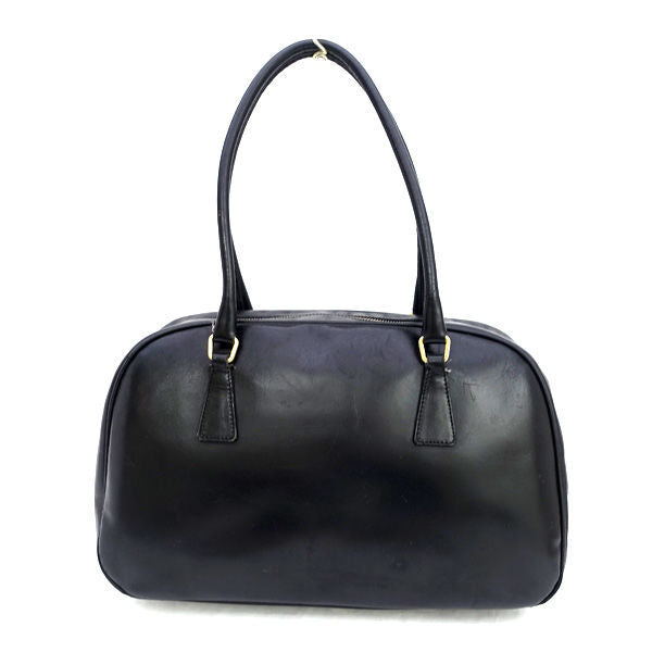 Prada Vintage Black Leather Boston Bag | 1990s Era