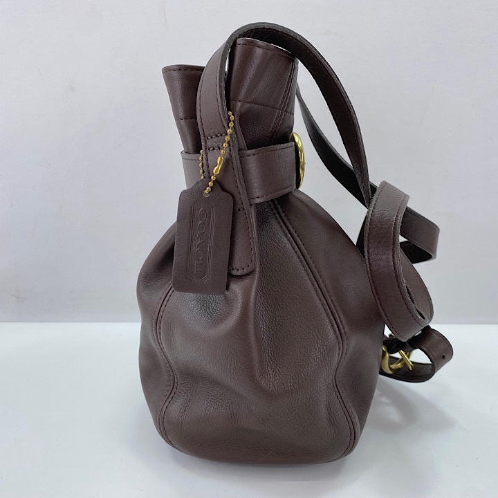 Vintage Coach Bucket Bag – Dark Brown Glove-Tanned Leather