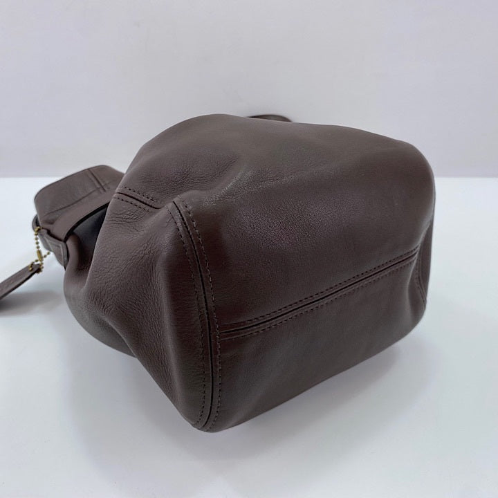 Vintage Coach Bucket Bag – Dark Brown Glove-Tanned Leather