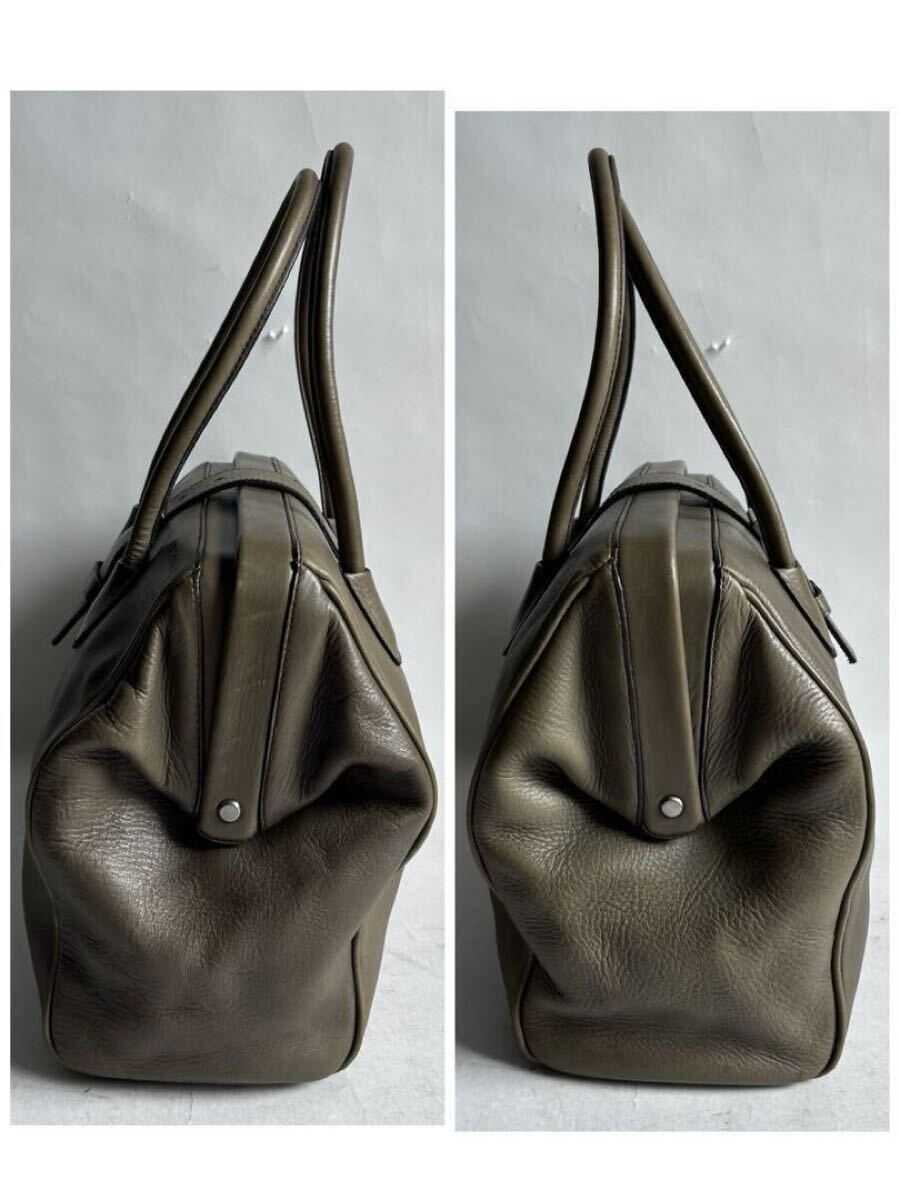 Prada Vintage Taupe Leather Buckle Tote Bag