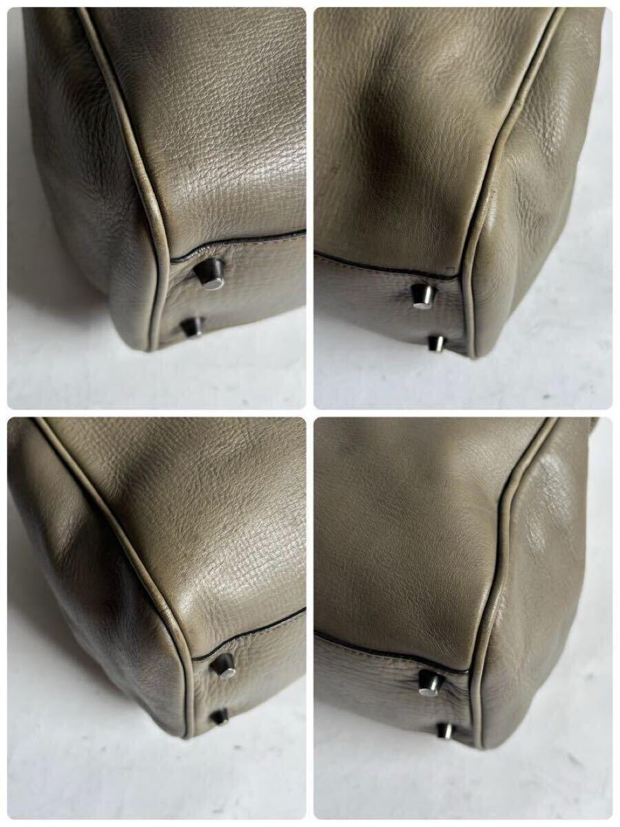 Prada Vintage Taupe Leather Buckle Tote Bag