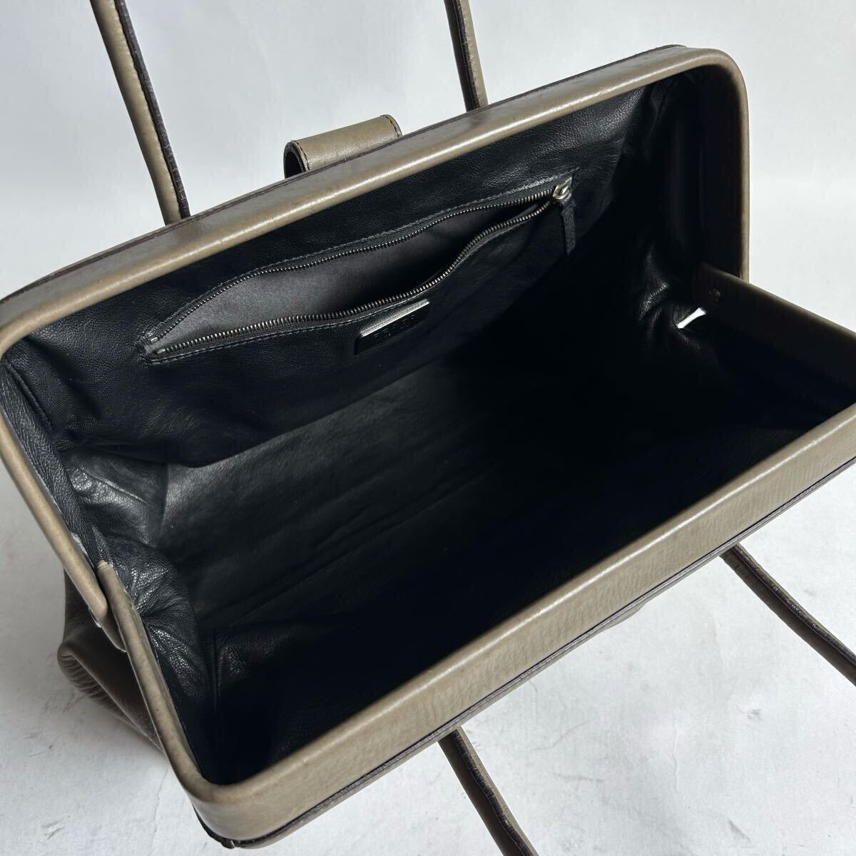 Prada Vintage Taupe Leather Buckle Tote Bag
