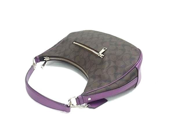 Coach Vintage Signature Hobo Bag with Purple Trim