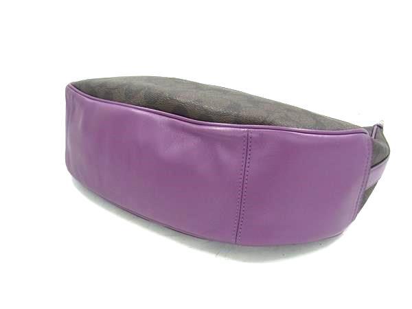 Coach Vintage Signature Hobo Bag with Purple Trim