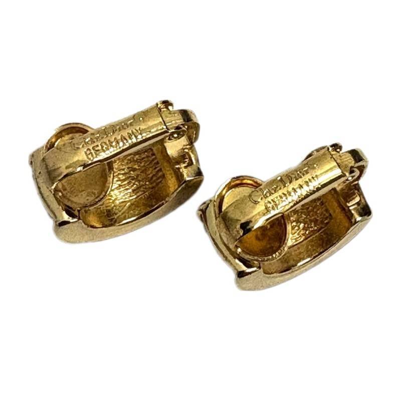 Vintage Christian Dior Gold-Plated Rhinestone Clip-On Earrings