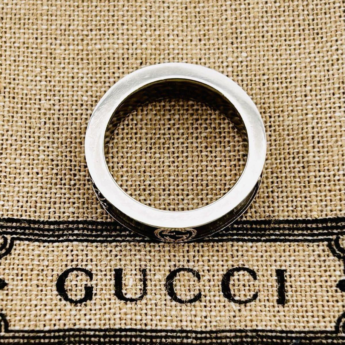 Gucci Made in Italy 925 Sterling Silver Logo Ring – Size 11
