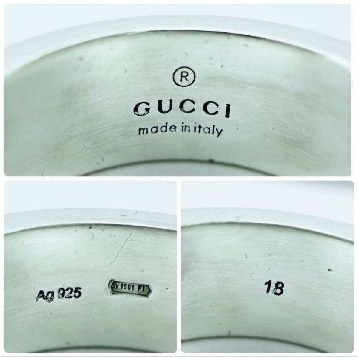 Gucci Made in Italy Sterling Silver Ring – Size 18