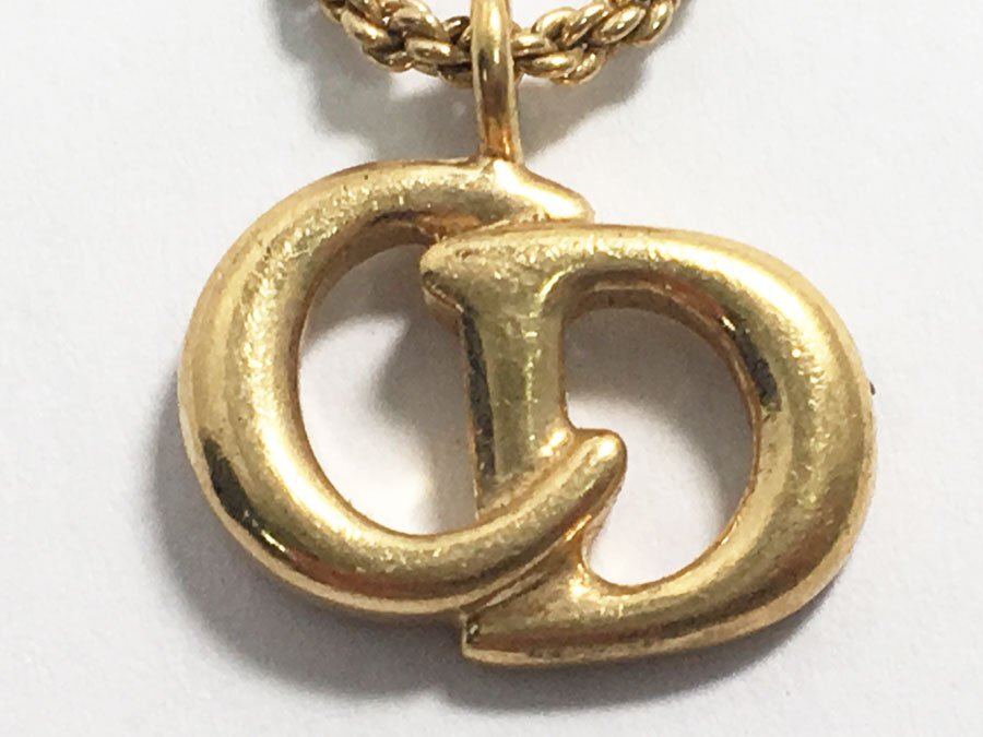 Vintage Christian Dior CD Logo Pendant Necklace