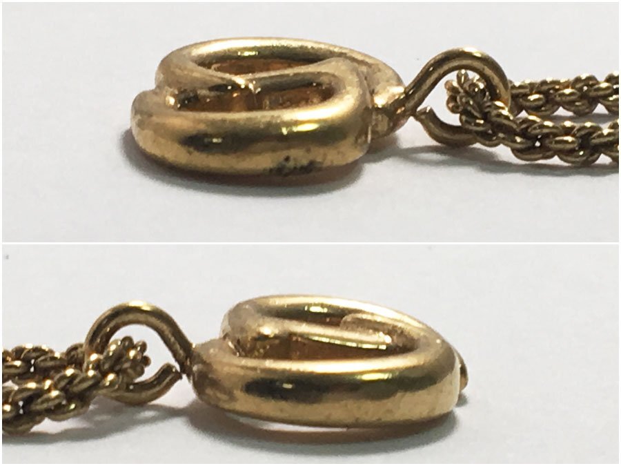 Vintage Christian Dior CD Logo Pendant Necklace
