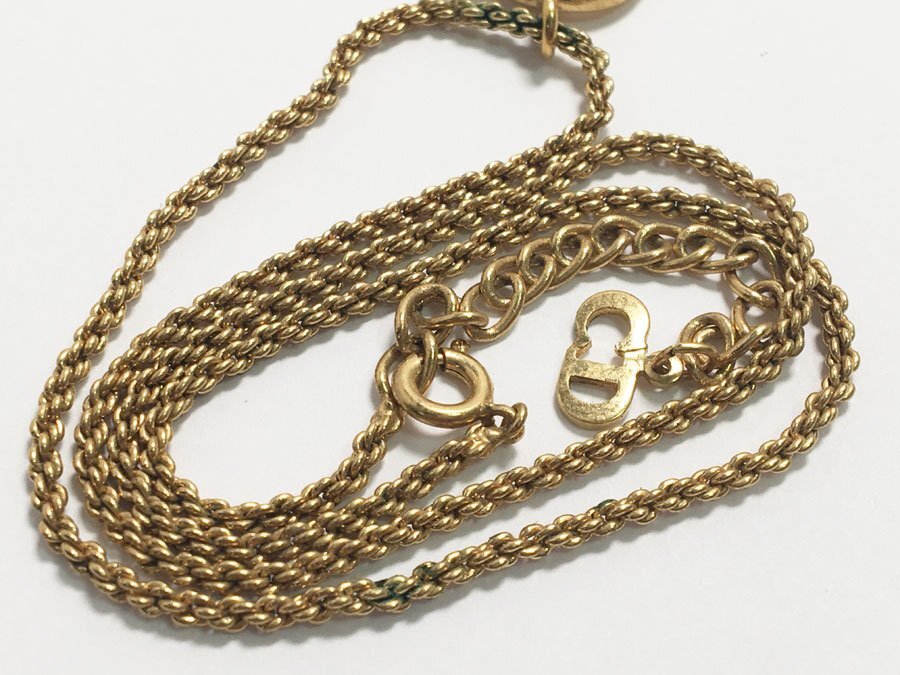 Vintage Christian Dior CD Logo Pendant Necklace