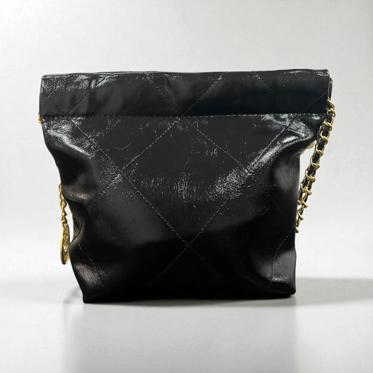 Chanel VIP Exclusive Black Leather Pearl & Chain Shoulder Bag – Rare Collectible