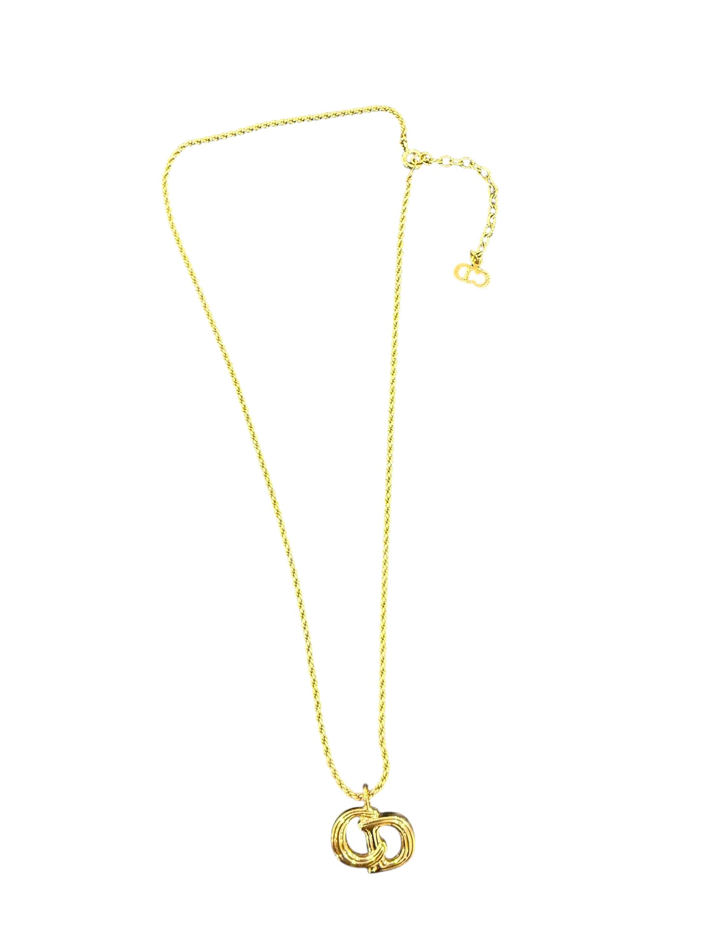 Vintage Christian Dior Gold-Tone CD Logo Necklace