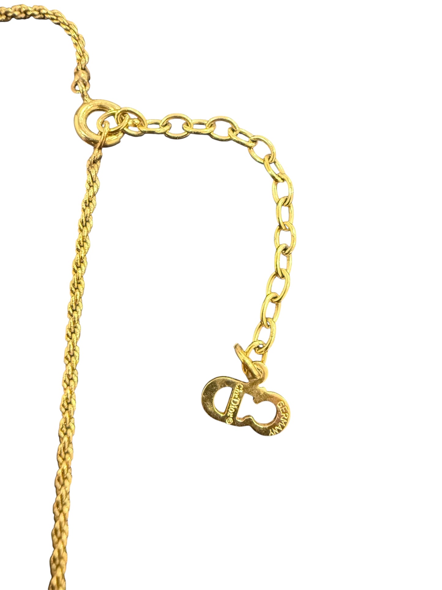 Vintage Christian Dior Gold-Tone CD Logo Necklace