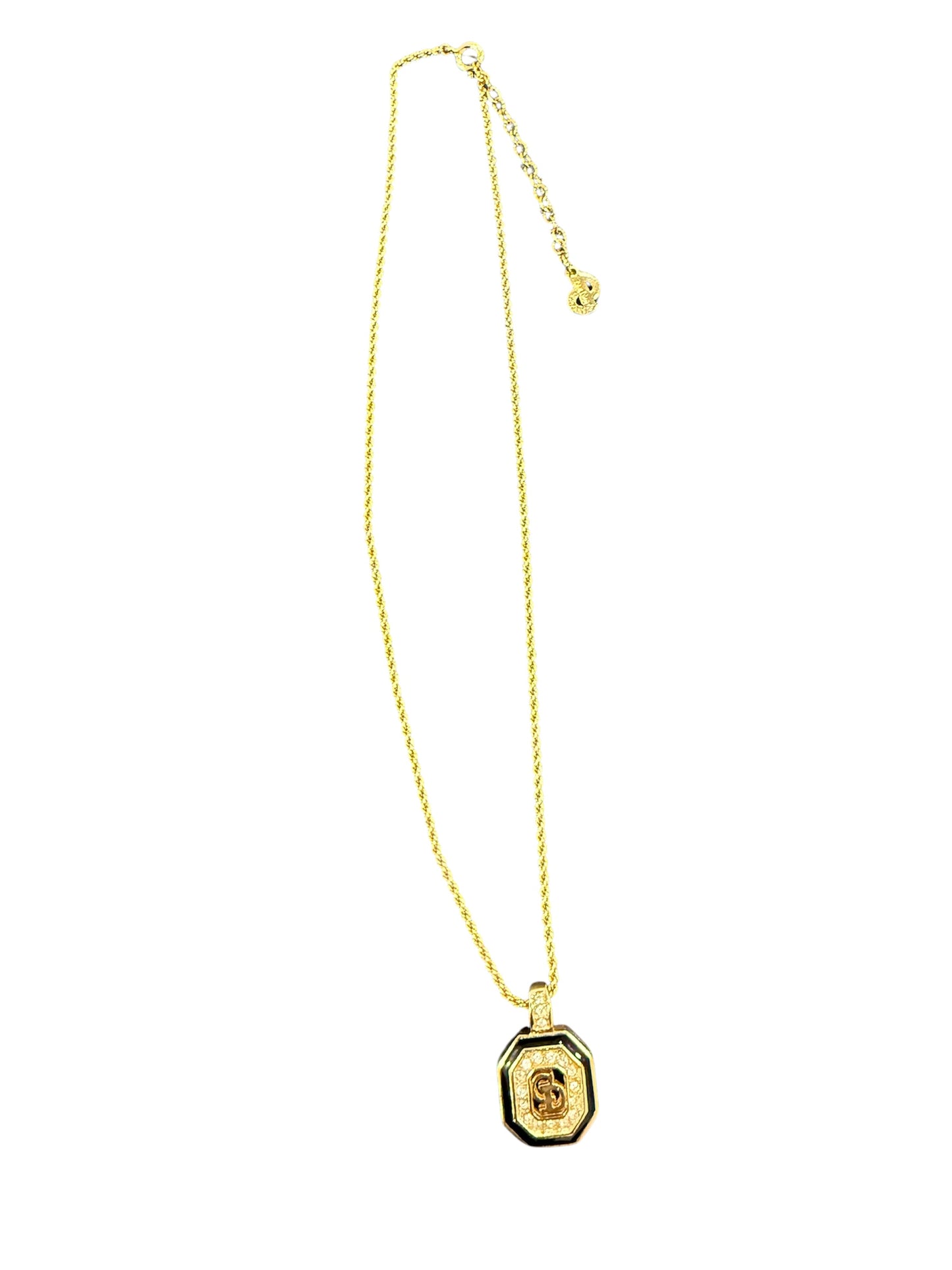 Vintage Christian Dior Octagonal Pendant Necklace