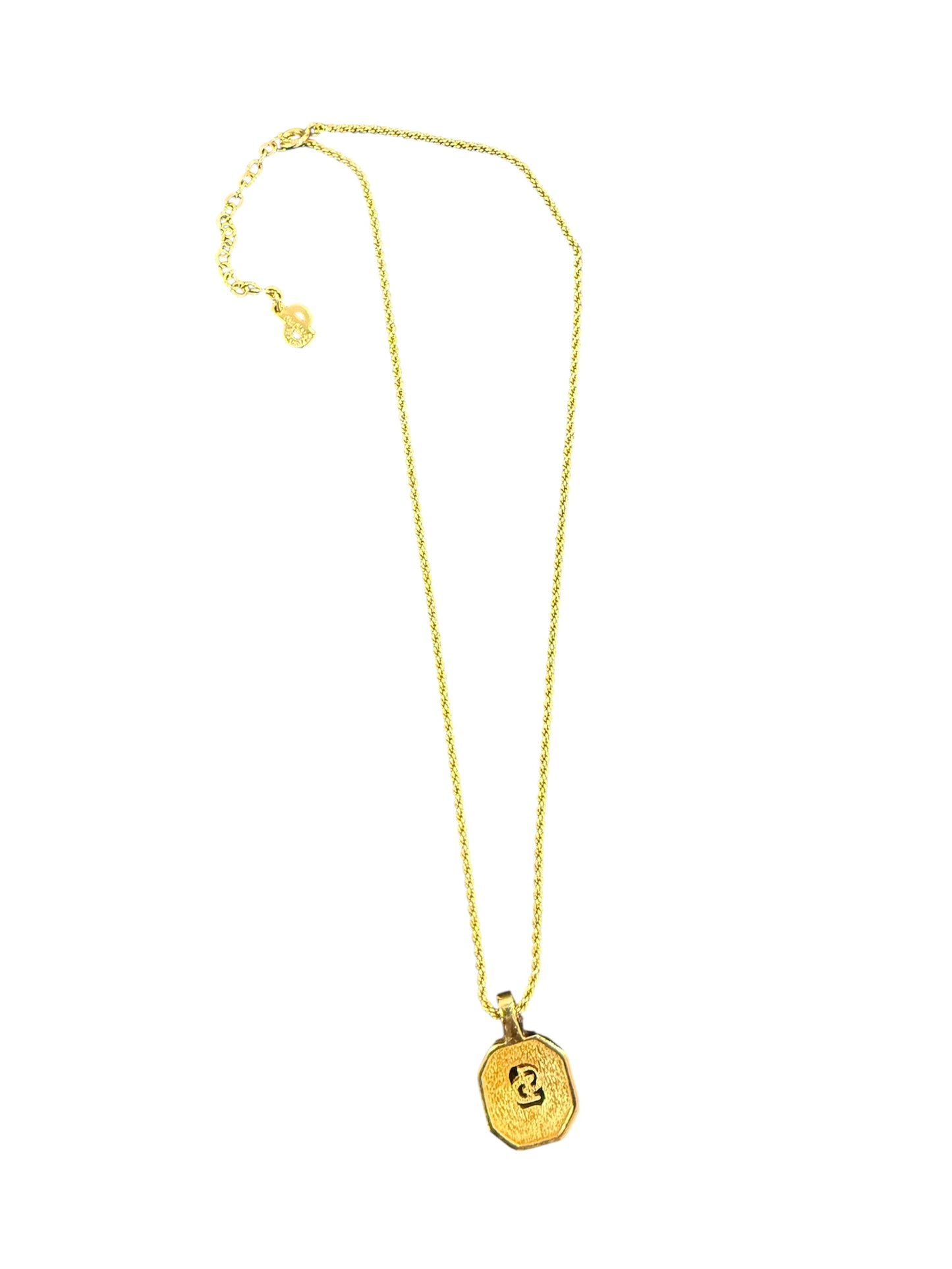 Vintage Christian Dior Octagonal Pendant Necklace