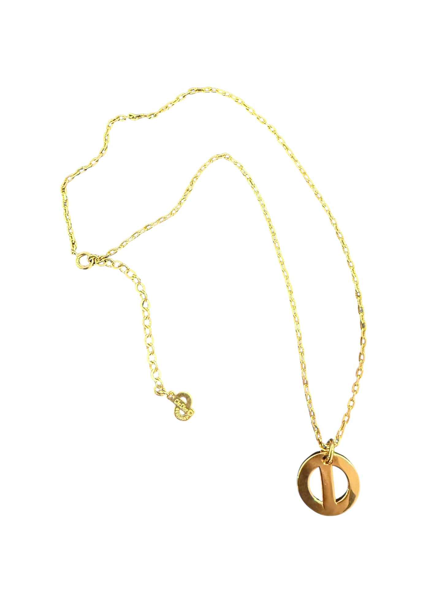 Vintage Christian Dior Gold-Tone Monogram Necklace