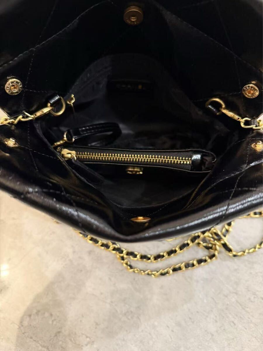 ✨非売品 VIP限定 cHaNeL ブラック レザー バッグ am Chanel VIP Exclusive Black Leather Pearl & Chain Shoulder Bag