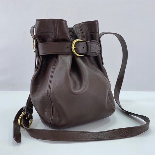 Vintage Coach Bucket Bag – Dark Brown Glove-Tanned Leather