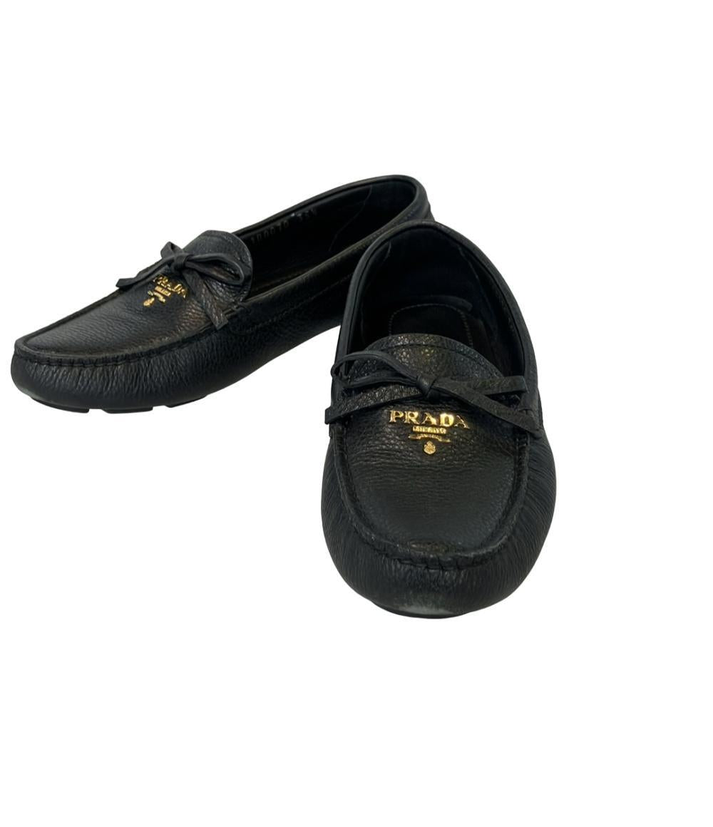 Prada Black Pebbled-Leather Loafers – Made in Italy | Size 35.5