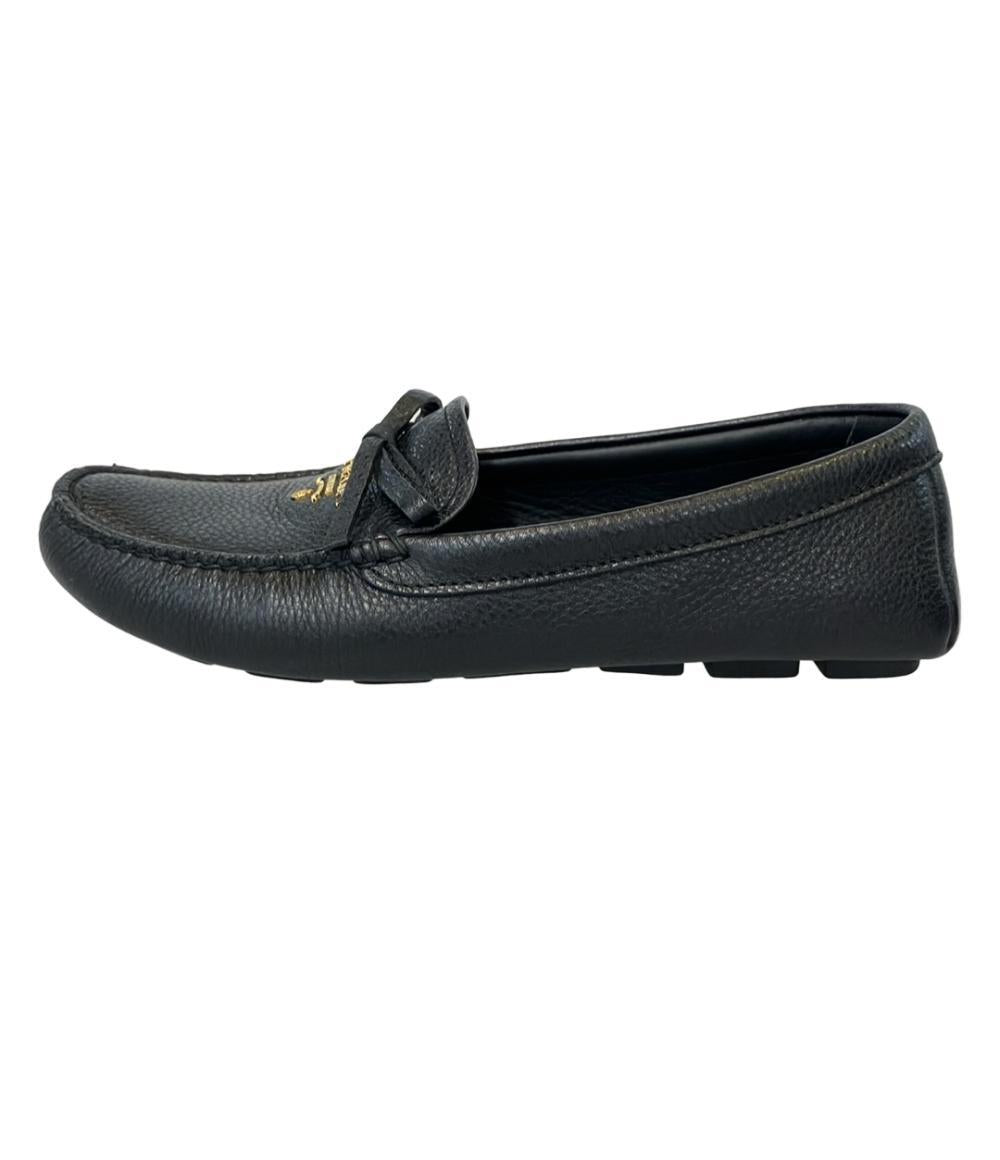 Prada Black Pebbled-Leather Loafers – Made in Italy | Size 35.5