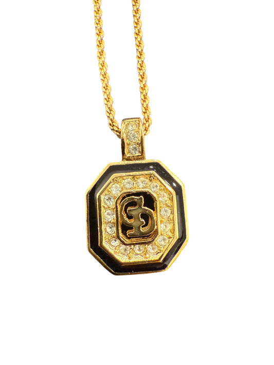 Vintage Christian Dior Octagonal Pendant Necklace