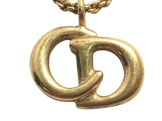 Vintage Christian Dior CD Logo Pendant Necklace
