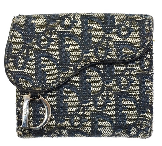 Christian Dior Trotter Saddle Bifold Wallet – Navy Oblique Canvas