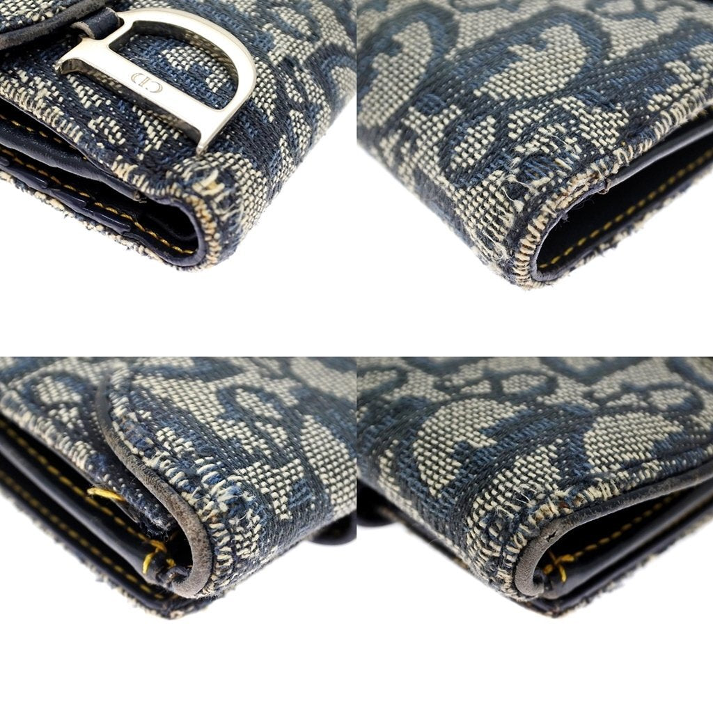 Christian Dior Trotter Saddle Bifold Wallet – Navy Oblique Canvas