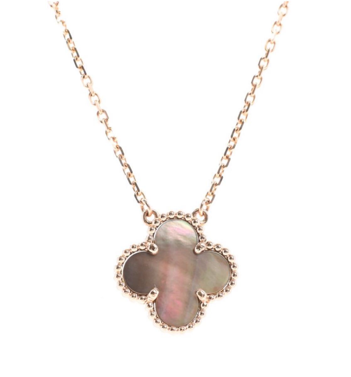 Van Cleef & Arpels Vintage Alhambra Necklace – Rose Gold & Grey Mother-of-Pearl