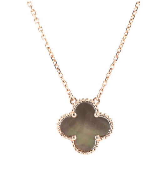 Van Cleef & Arpels Vintage Alhambra Necklace – Rose Gold & Grey Mother-of-Pearl